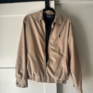 Polo Ralph Lauren Beige Khaki Harrington Jacket S Classic Lined Plaid Full-Zip